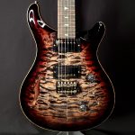 PRS Paul Reed Smith Wood Library Custom 24 Semi-Hollow Quilt 10-Top Charcoal Tri-Color Burst #323