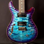 Paul Reed Smith Wood Library Custom 24 Semi-Hollow Quilt 10-Top Aquabluex w/ Purple Burst #322