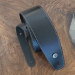 D’Addario Classic Leather Guitar Strap Black w/ Stitching