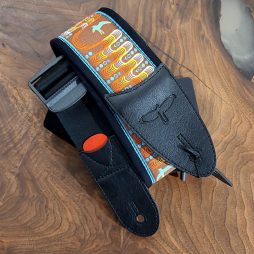 PRS 2.4" Padded Guitar Strap w/FLASH, Custom Jacquard Birds Wavelength, Blue