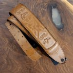 PRS 2.4″ Padded Guitar Strap w/RAS, Custom Leather (Faux) Birds, Tan
