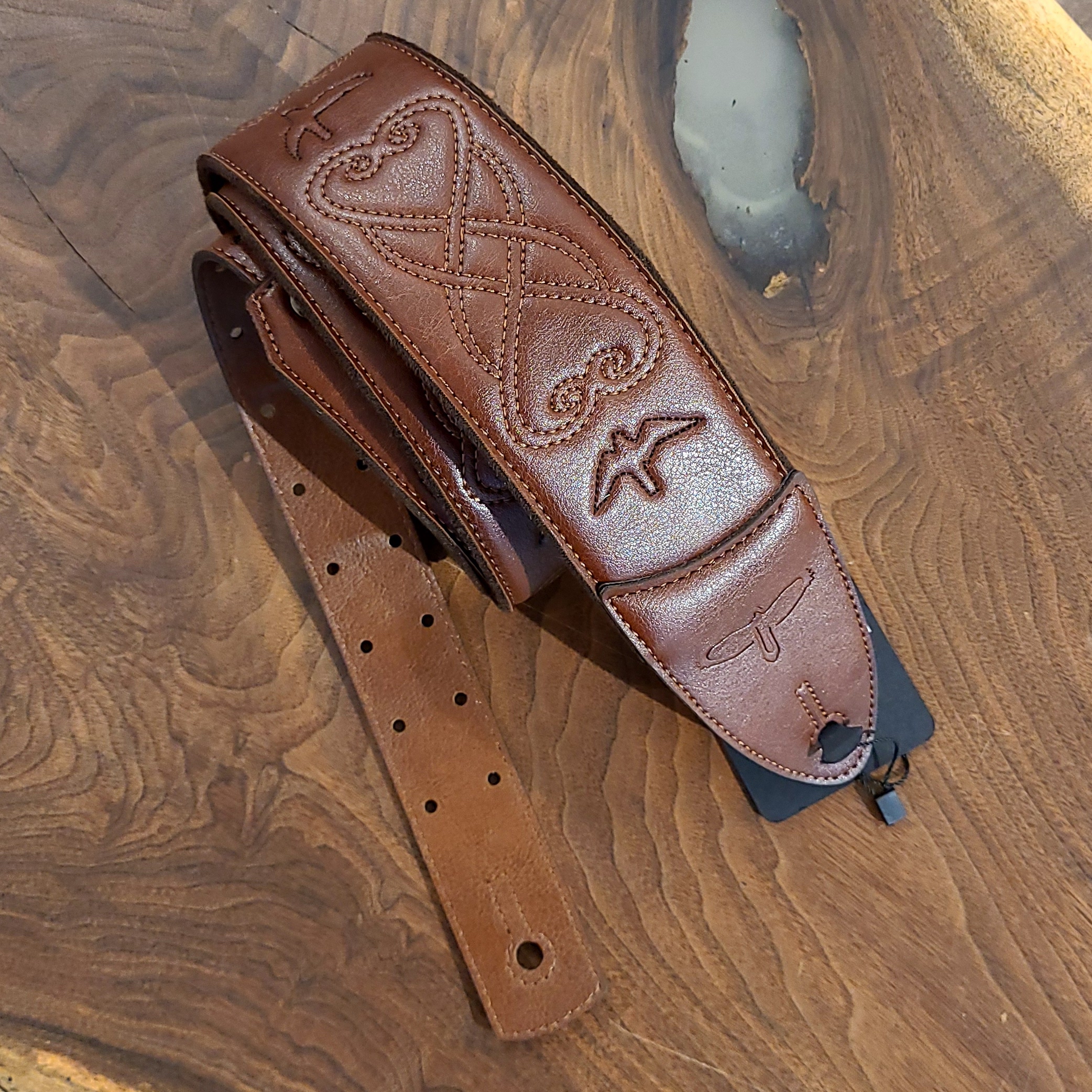 Prs leather birds guitar strap deals