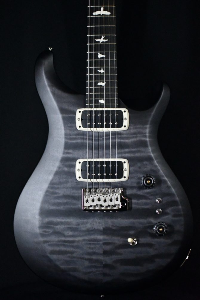 PRS S2 Custom 24-08 Quilt Top Satin Nitro Faded Gray Black Burst #144