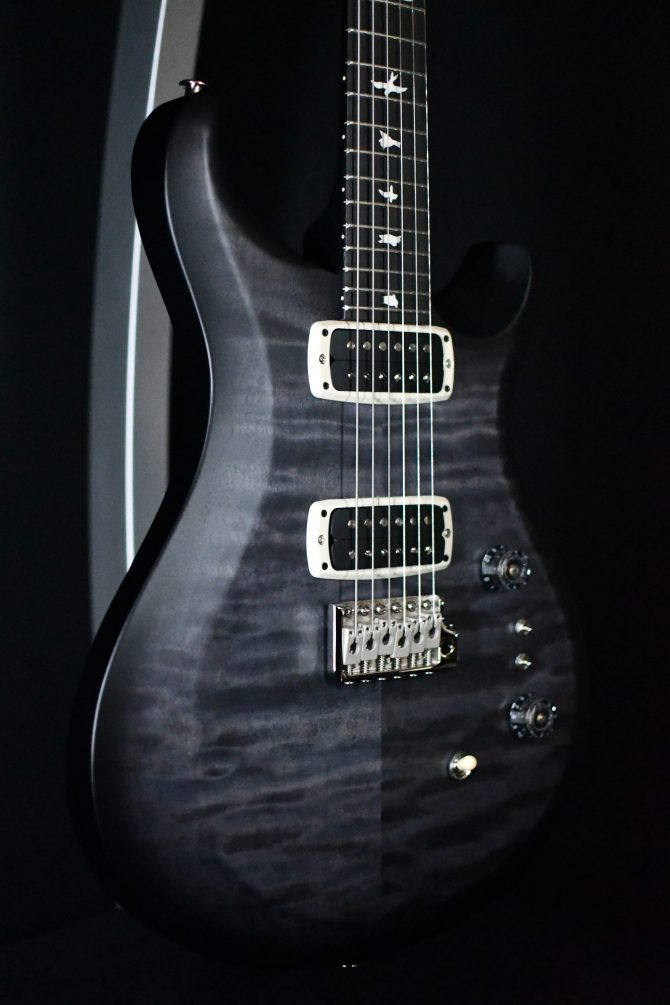 PRS S2 Custom 24-08 Quilt Top Satin Nitro Faded Gray Black Burst #144