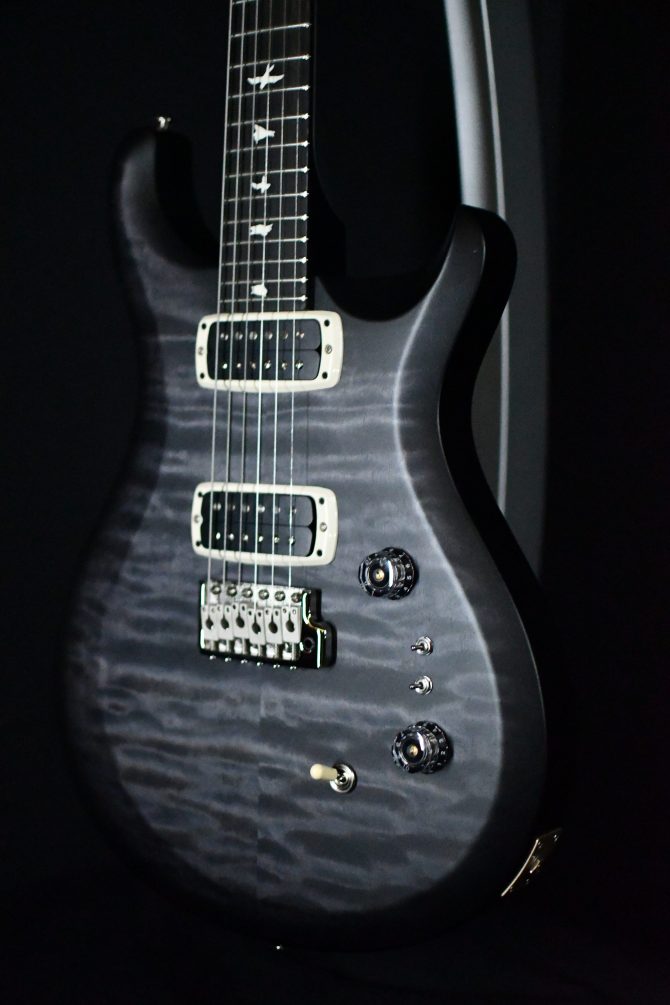 PRS S2 Custom 24-08 Quilt Top Satin Nitro Faded Gray Black Burst #144