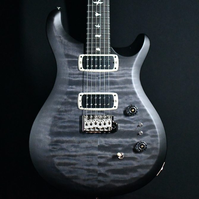 PRS S2 Custom 24-08 Quilt Top Satin Nitro Faded Gray Black Burst #144