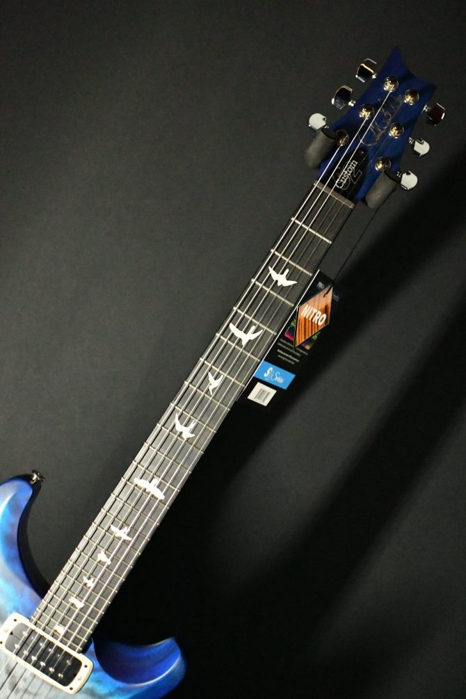 PRS S2 Custom 24-08 Quilt Top Satin Nitro Faded Gray Black Blue Burst #154
