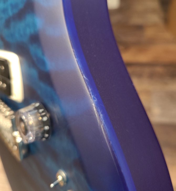 PRS S2 Custom 24-08 Quilt Top Satin Nitro Lake Blue #931