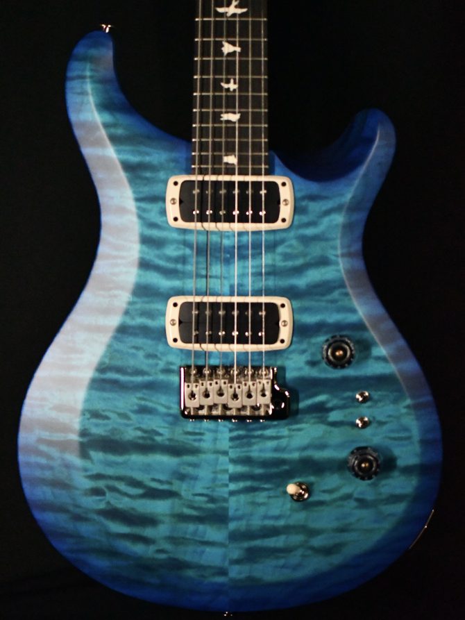 PRS S2 Custom 24-08 Quilt Top Satin Nitro Dark Lake Blue #159