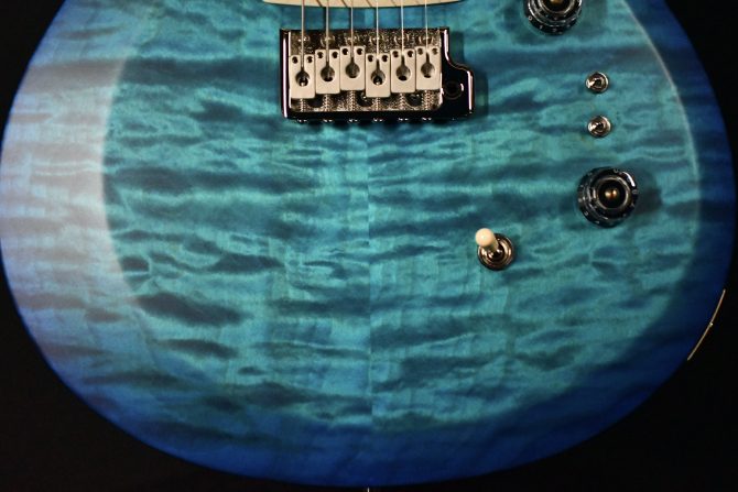PRS S2 Custom 24-08 Quilt Top Satin Nitro Dark Lake Blue #159