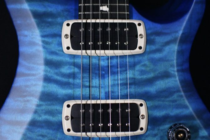PRS S2 Custom 24-08 Quilt Top Satin Nitro Dark Lake Blue #159