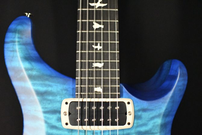 PRS S2 Custom 24-08 Quilt Top Satin Nitro Dark Lake Blue #159