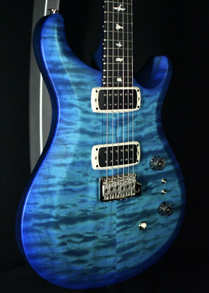 PRS S2 Custom 24-08 Quilt Top Satin Nitro Dark Lake Blue #159
