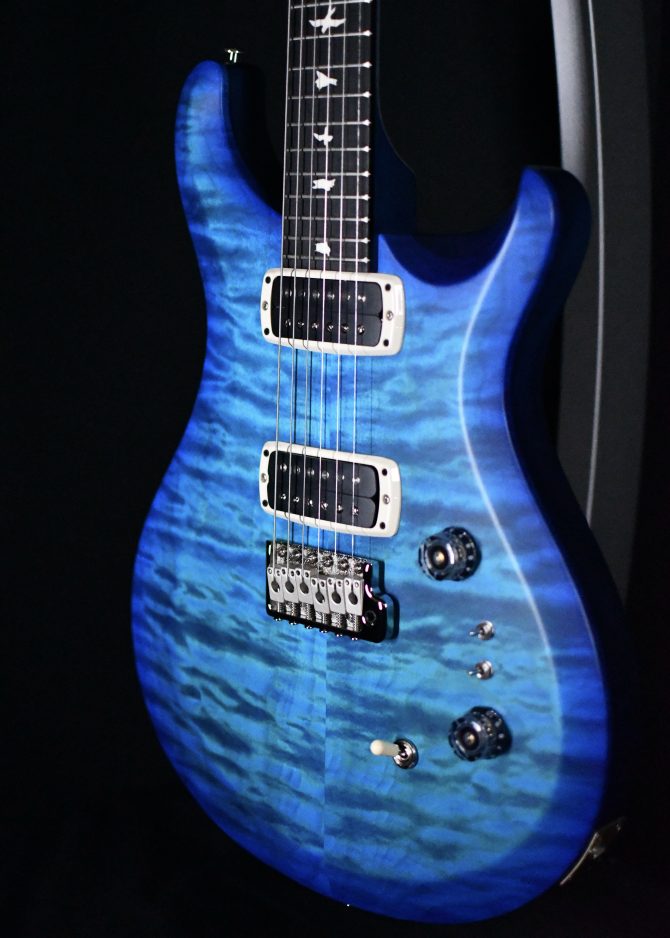 PRS S2 Custom 24-08 Quilt Top Satin Nitro Dark Lake Blue #159