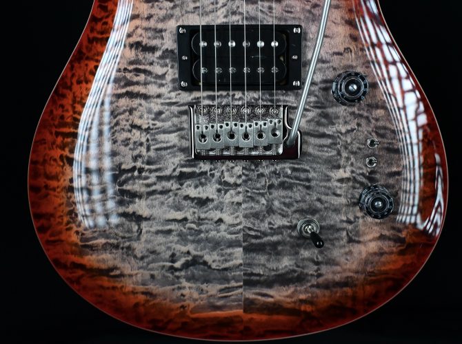 PRS SE Custom 24-08 Quilt Charcoal Cherry Burst #661