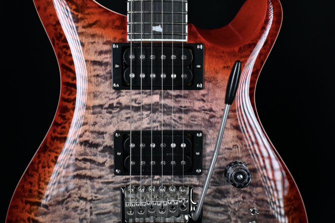 PRS SE Custom 24-08 Quilt Charcoal Cherry Burst #661