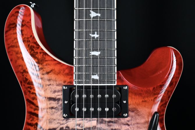 PRS SE Custom 24-08 Quilt Charcoal Cherry Burst #661