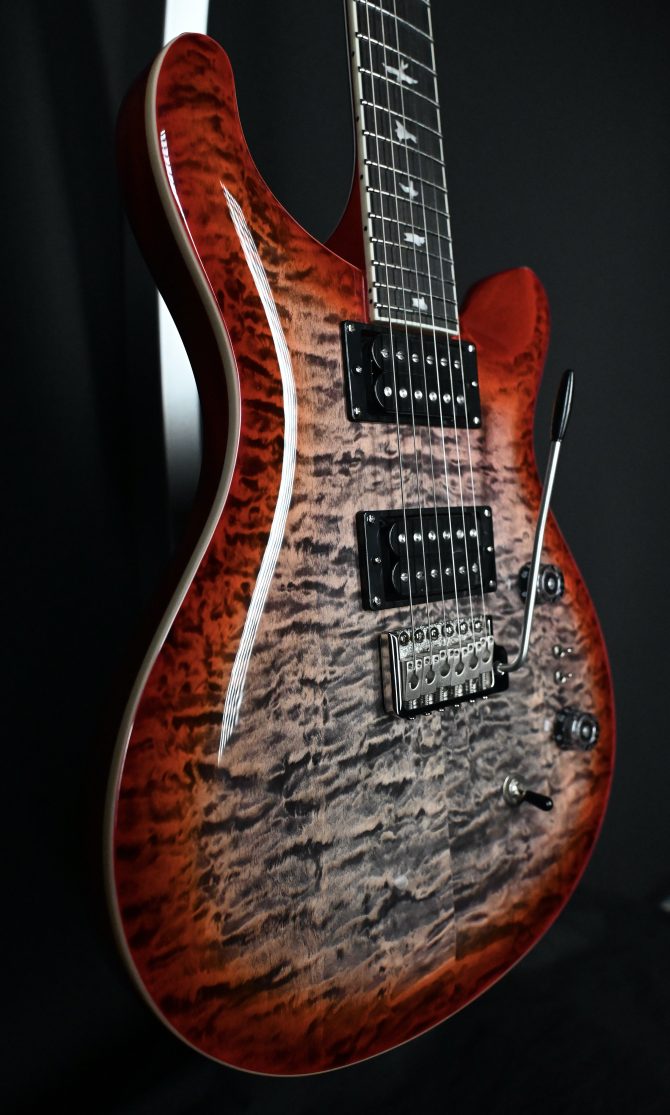 PRS SE Custom 24-08 Quilt Charcoal Cherry Burst #661