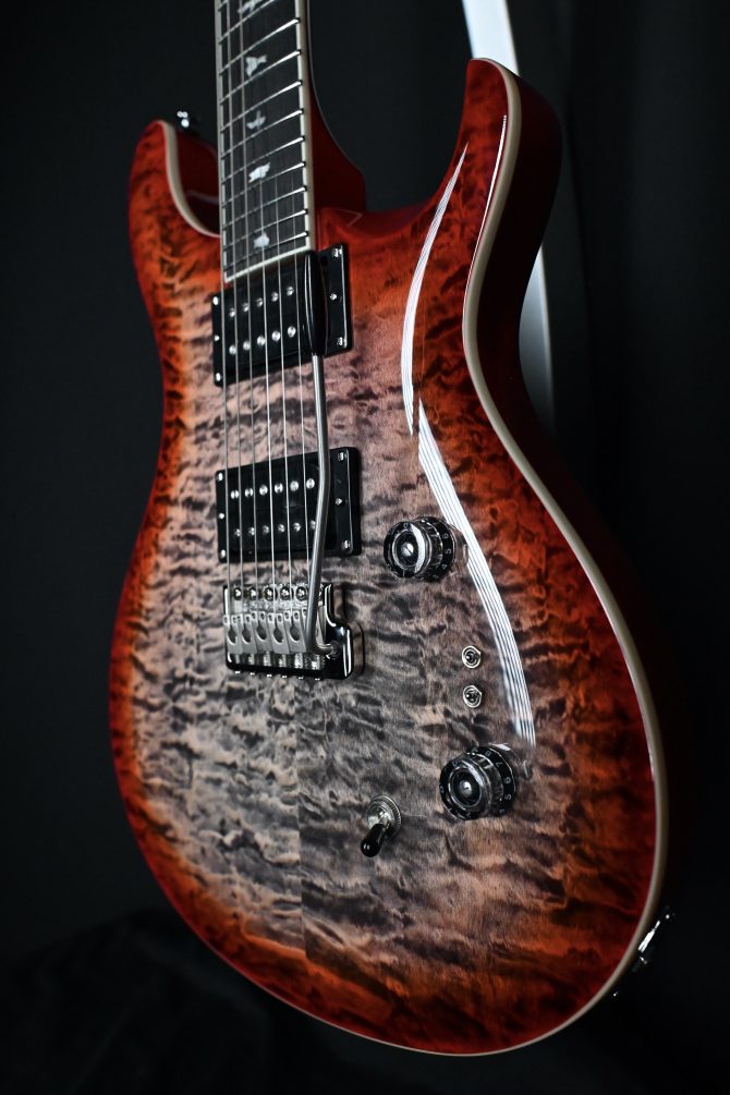 PRS SE Custom 24-08 Quilt Charcoal Cherry Burst #661