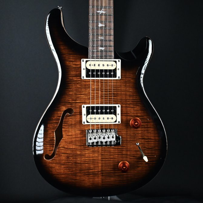 PRS SE Custom 22 Semi-Hollow Black Gold Burst 2023