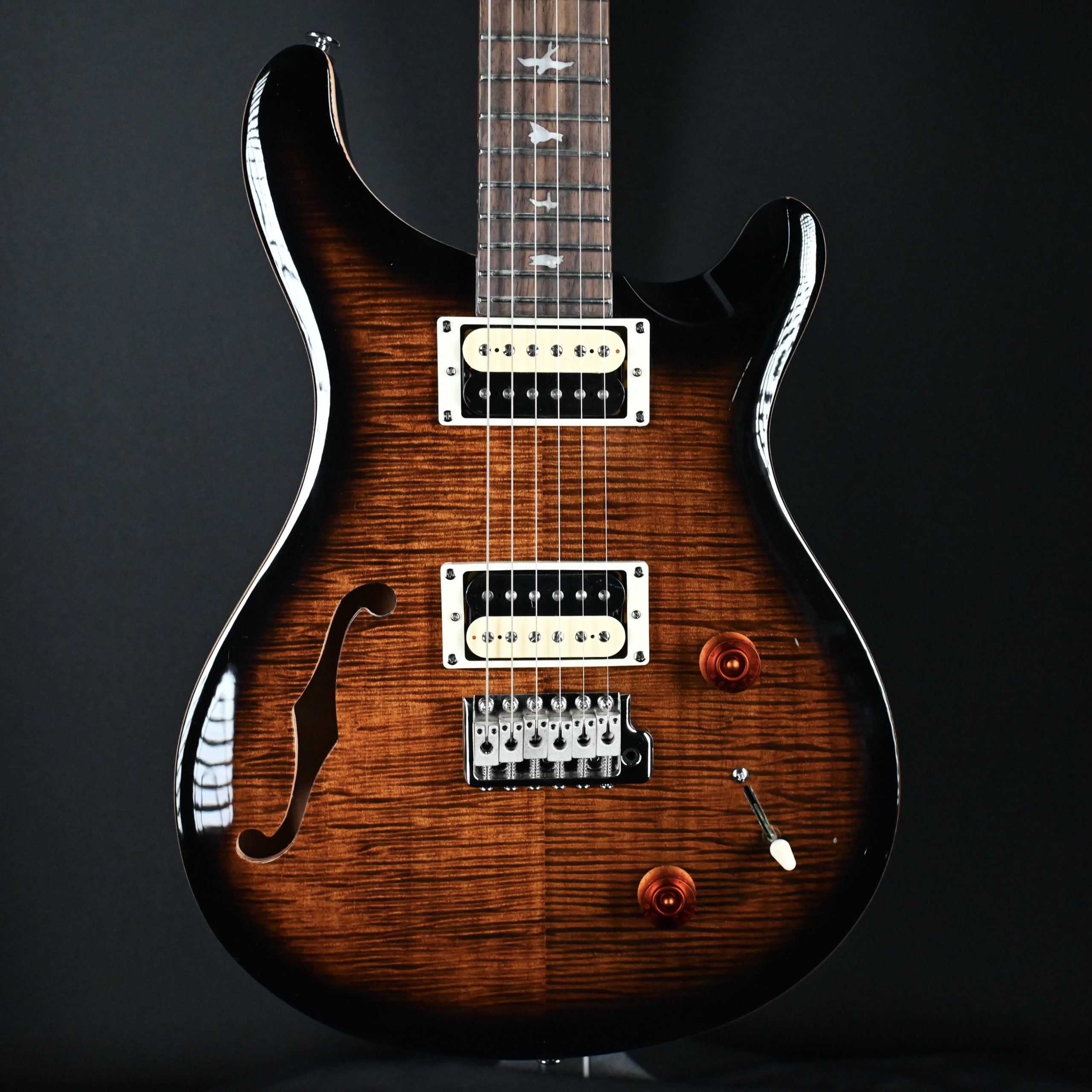 PRS SE Custom 22 Semi-Hollow Black Gold Burst 2023 - Bay Tunes Guitars