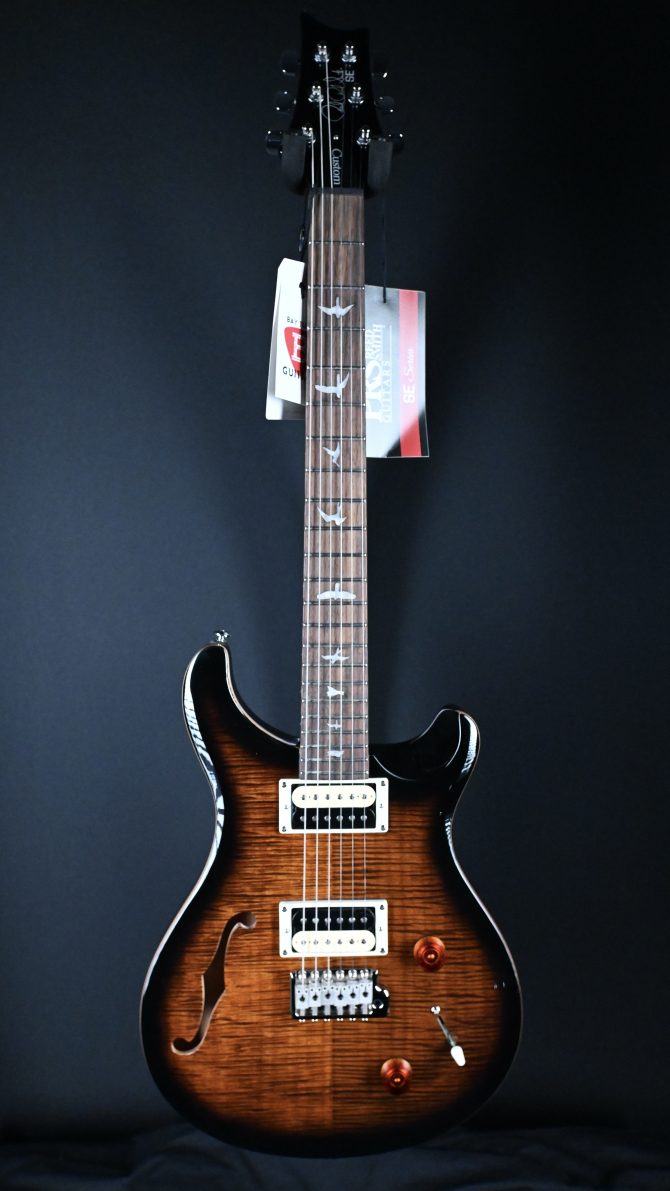PRS SE Custom 22 Semi-Hollow Black Gold Burst 2023