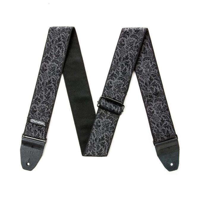 Dunlop Jacquard Black Thistle Strap