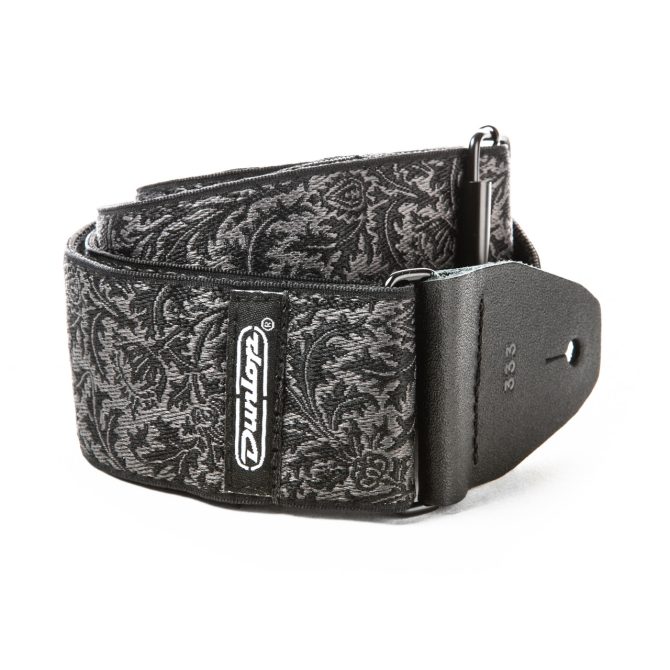 Dunlop Jacquard Black Thistle Strap