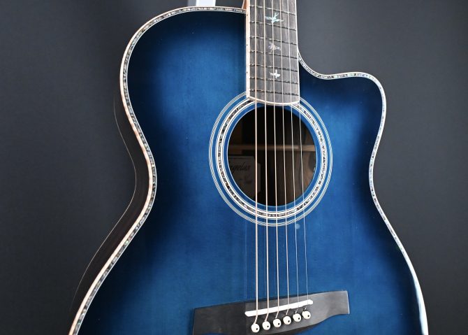PRS A60E Angelus Acoustic Cobalt Blue Burst #481