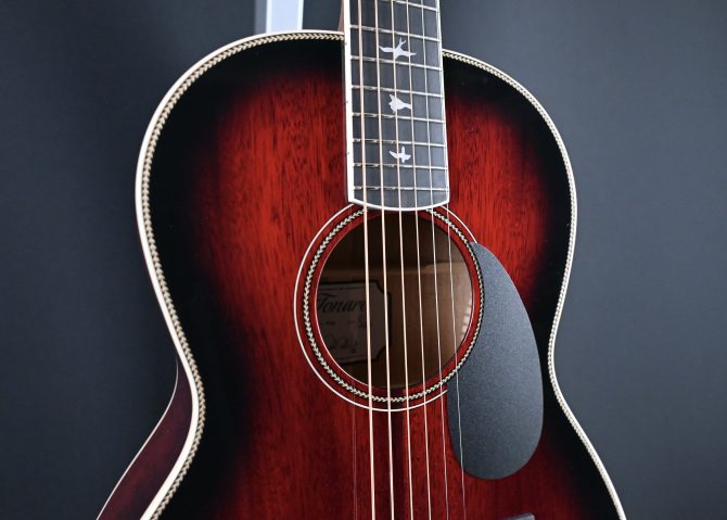 PRS SE P20E Tonare Parlor Acoustic FIre Red Burst #474