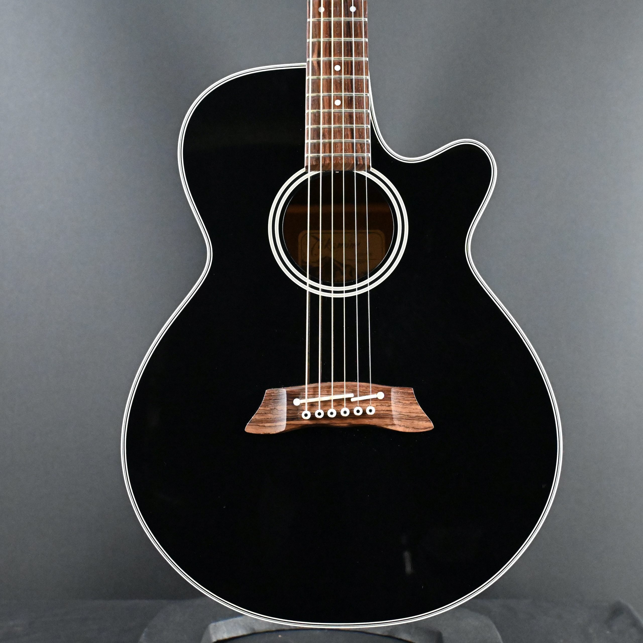 アコースティックギター　takamine Takamine EF261S-BL Black Acoustic Electric Guitar 2000 - Bay Tunes