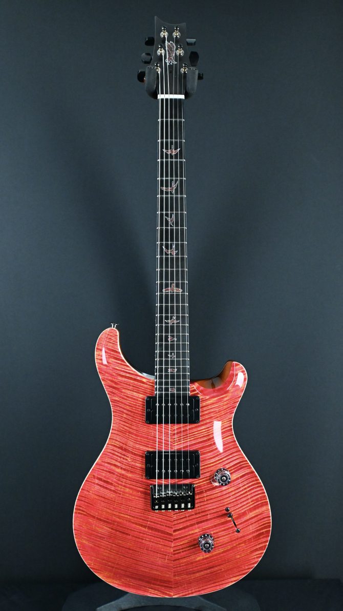 PRS Private Stock #12058 Custom 24 Hardtail Raspberry Lemon Stripe w/ Reverse Chevron Flame Maple Top
