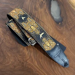PRS 2" Guitar Strap, Custom Jacquard Birds Fleur, Peach