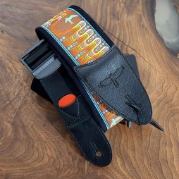 PRS 2.4" Padded Guitar Strap w/FLASH, Custom Jacquard Birds Wavelength, Blue