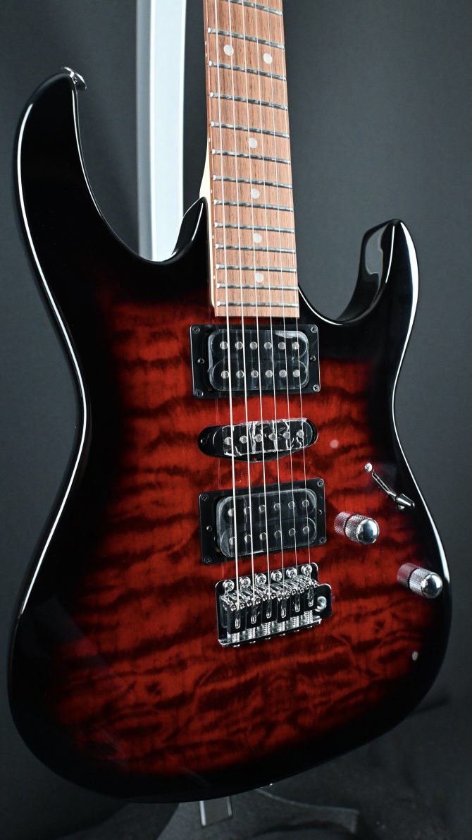 Ibanez GRX70QA-TVT Gio Series Transparent Red Burst #814