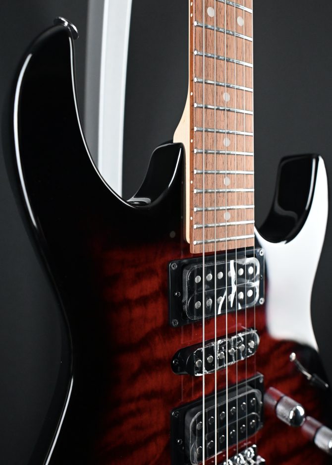Ibanez GRX70QA-TVT Gio Series Transparent Red Burst #814