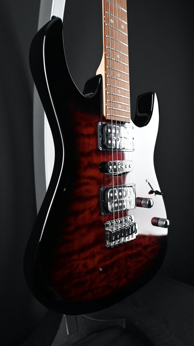 Ibanez GRX70QA-TVT Gio Series Transparent Red Burst #814