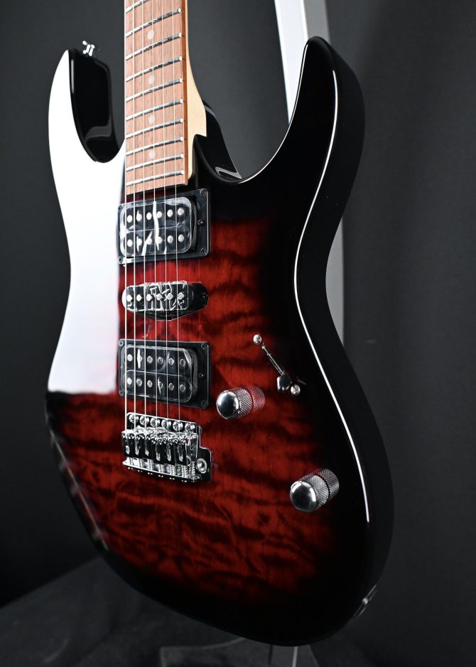 Ibanez GRX70QA-TVT Gio Series Transparent Red Burst #814