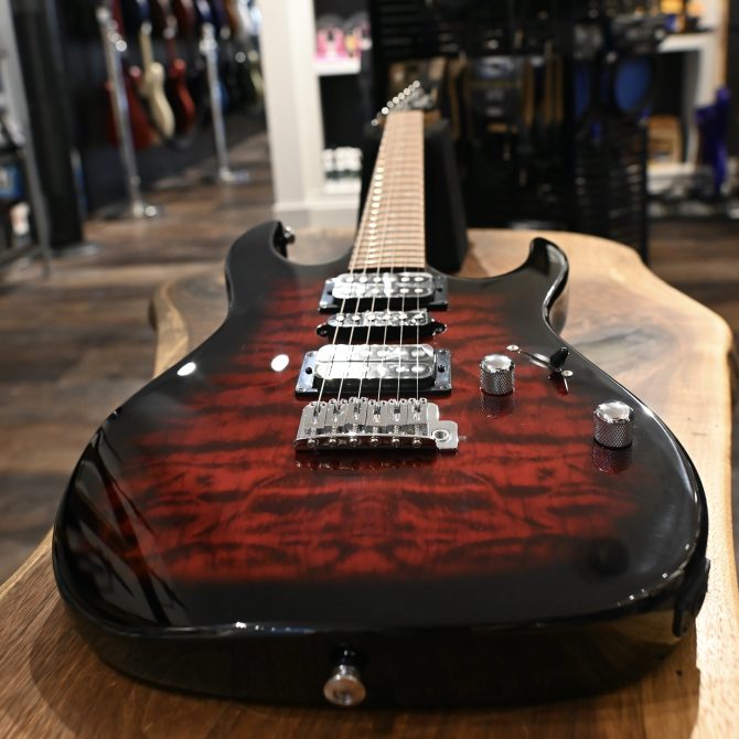 Ibanez GRX70QA-TVT Gio Series Transparent Red Burst #814