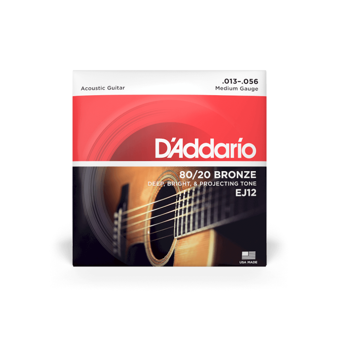 D’addario EJ12 80/20 Bronze 13-56 Medium Acoustic Guitar Strings