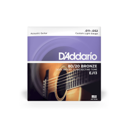 D’addario EJ13 80/20 Bronze 11-52 Custom Light Acoustic Guitar Strings