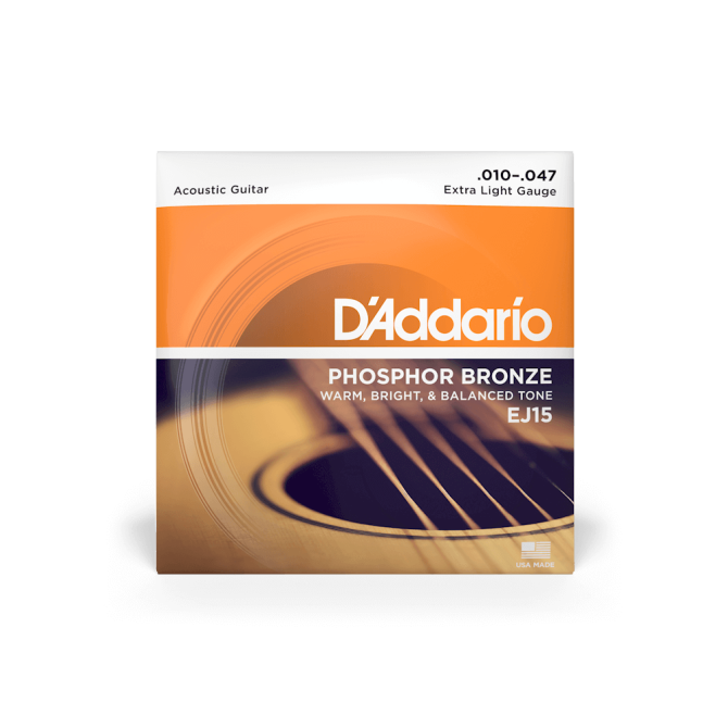 D’addario EJ15 Phosphor Bronze 10-47 Extra Light Acoustic Guitar Strings