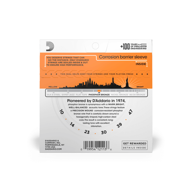 D’addario EJ15 Phosphor Bronze 10-47 Extra Light Acoustic Guitar Strings