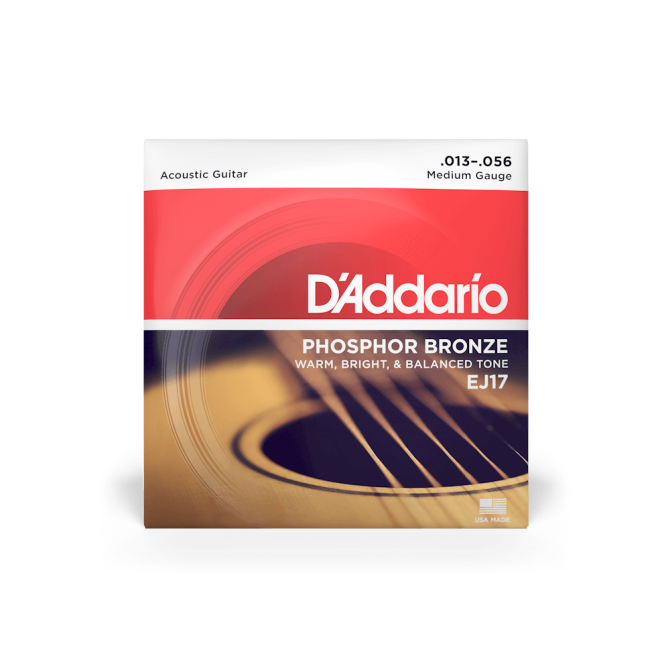 D’addario EJ17 Phosphor Bronze 13-56 Medium Acoustic Guitar Strings