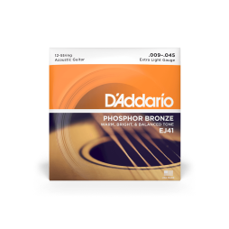 D’addario EJ41 09-45 Extra Light 12-String Acoustic Guitar Strings