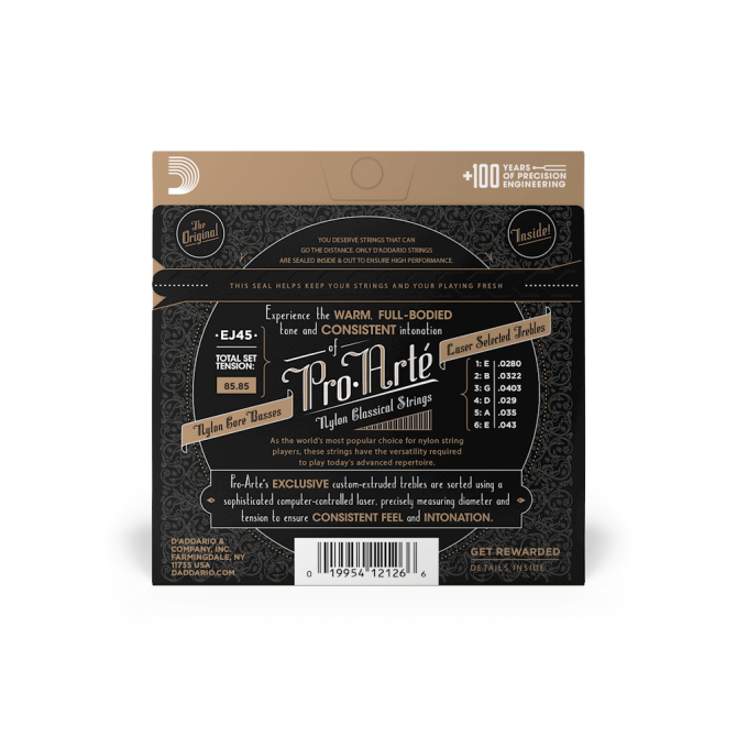 D’addario EJ45 Normal Tension Nylon Classical Guitar Strings