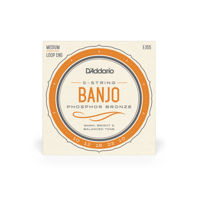 D’addario EJ55 10-23 5-String Banjo Strings  Medium Set