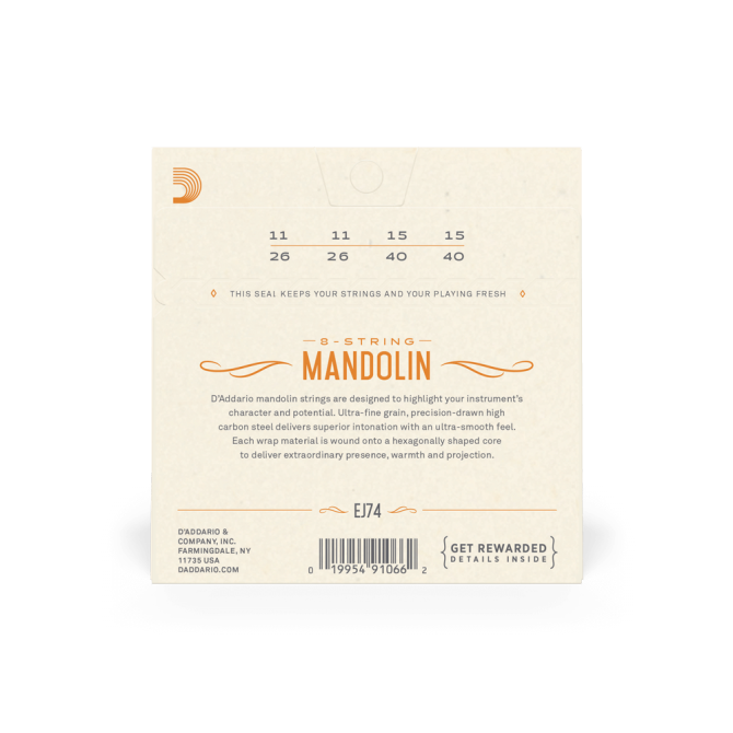D’addario EJ74 11-40 Medium Set Mandolin Strings