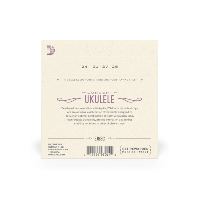 D’addario EJ88C Nyltech Concert Ukulele Strings