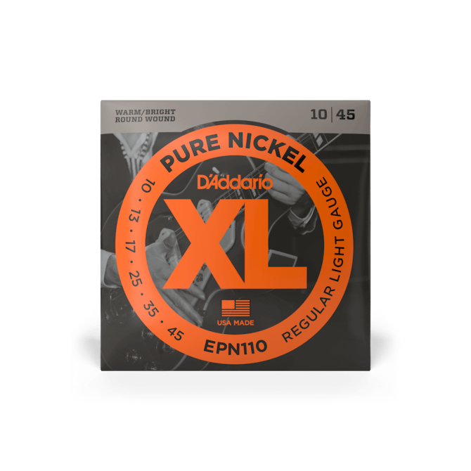 D’addario EPN110 Pure Nickel 10-45 Regular Light Electric Guitar Strings